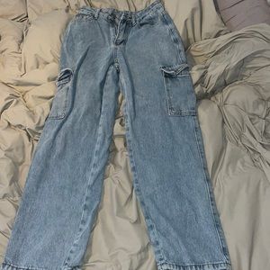 Light Wash Cargo Jeans